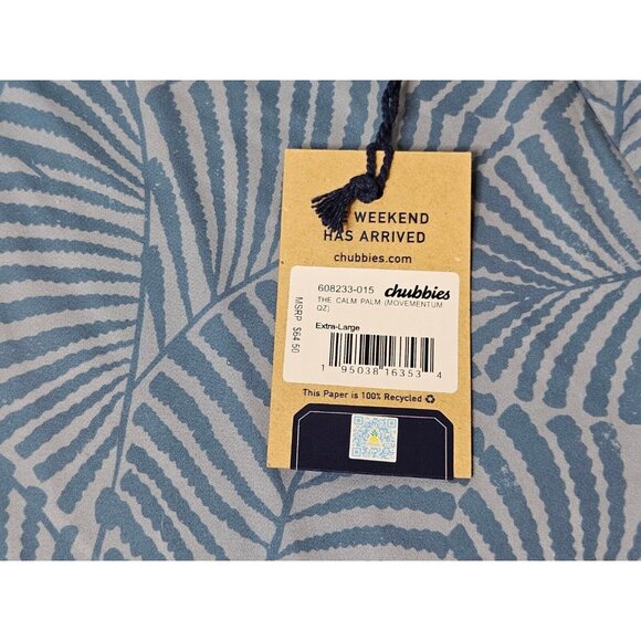 NWT Chubbies Men’s The Calm Palm 1/4 Zip Pullover Long Sleeve Shirt Sz XL Blue - Picture 3 of 10